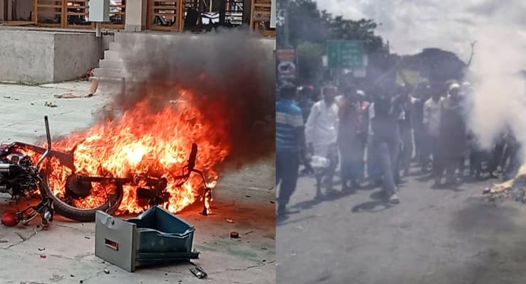 থানা ও উপজেলা পরিষদে হামলা-ভাঙচুর, বিক্ষোভে উত্তাল ভাঙ্গা