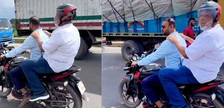 যানজটে আটকে মোটরসাইকেলে সড়ক পরিদর্শনে সেতু উপদেষ্টা