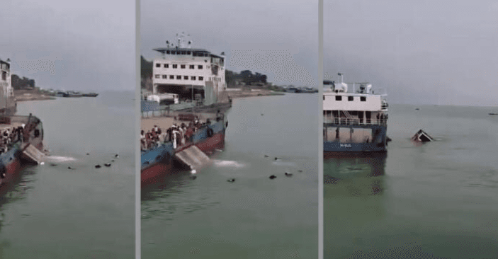 দৌলতদিয়ায় ফেরিতে উঠতে গিয়ে পদ্মায় পড়ল যাত্রীবাহী বাস, আহত ২