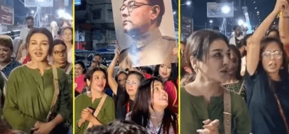 কলকাতার রাজপথে মিছিলে জয়া আহসান, সমালোচনার মুখে অভিনেত্রী