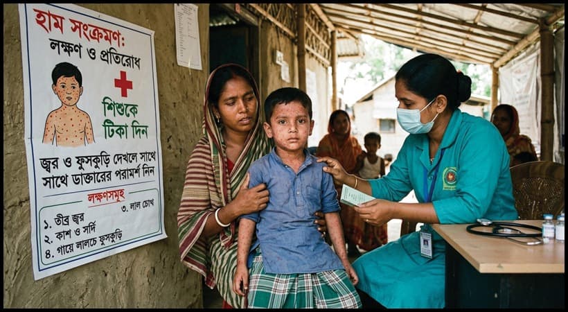 হামের উপসর্গ নিয়ে আরও ৫ শিশুর মৃত্যু